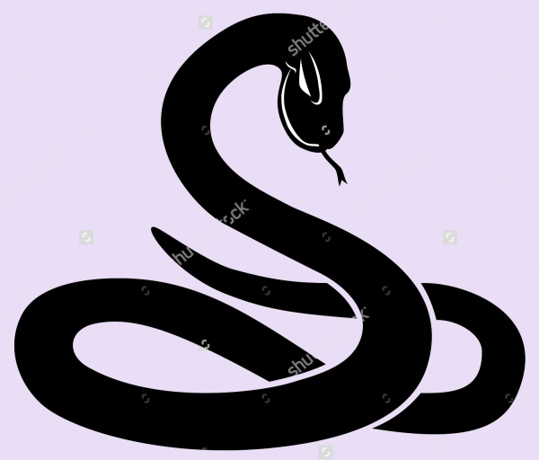 Awesome Black Snake Vector