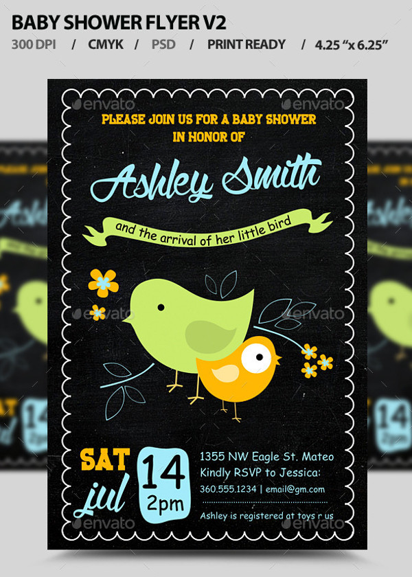 Baby Shower Photoshop PSD Flyer