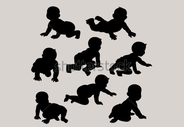Baby Silhouettes Vectors