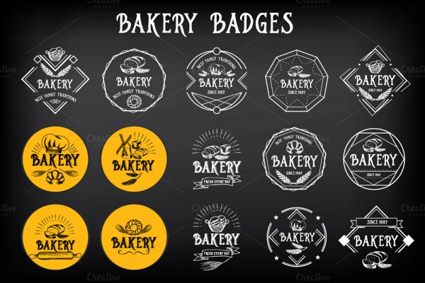 Bakery Badges Food Label Design