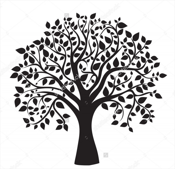 Black & White Tree Illustration