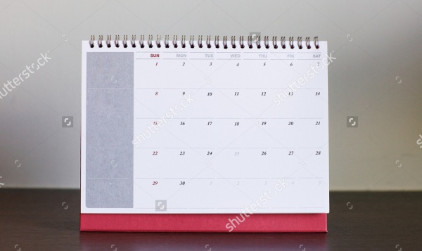 Blank Desk Calendar Design