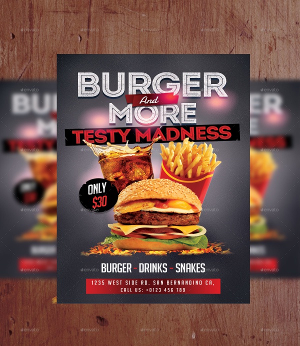 Burger A4 Design Flyer