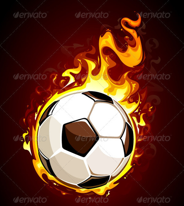 Burning Soccer Ball Vector