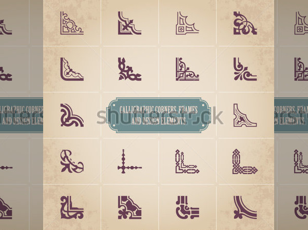 Calligraphic Corner Illustration Vector