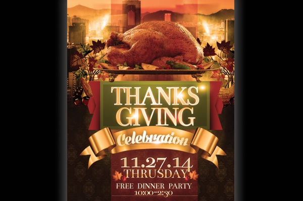 Colorful Invitation for Thanksgiving