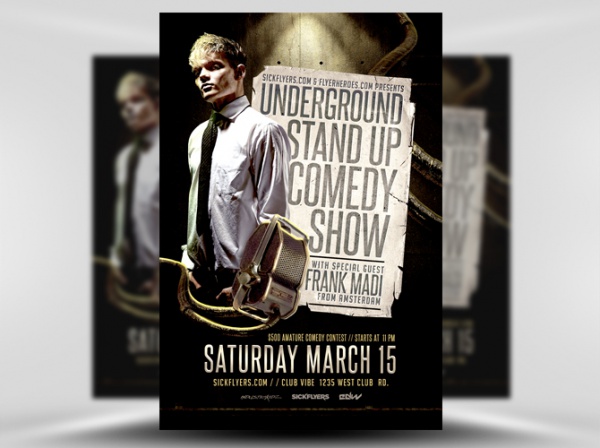Comedy Talent Show Flyer Template Design