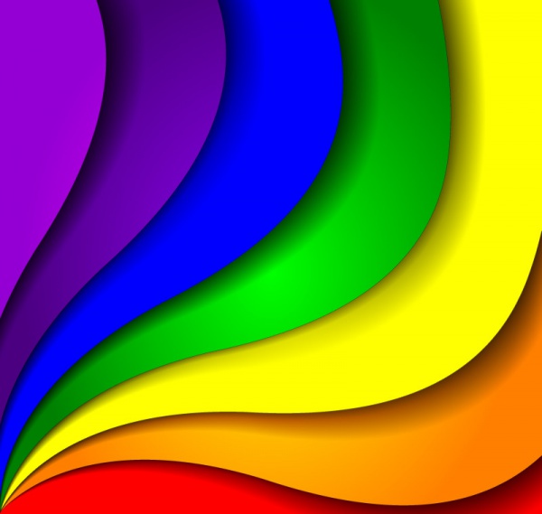 Curved Pattern Rainbow Vector