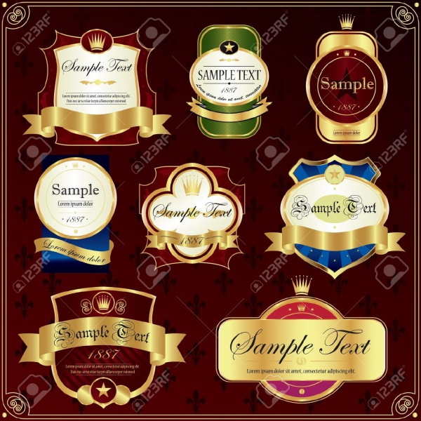 Detailed Ornate Various Colour Food Label