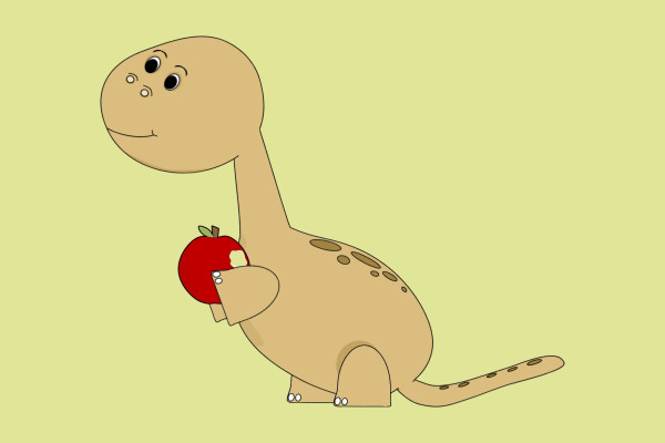 Dinosaur Eating Apple Clip Art