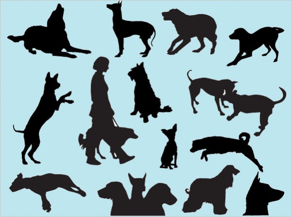 Dog Silhouettes Free Vector