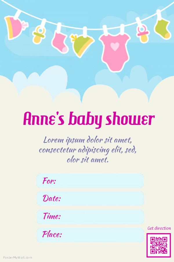 Editable Baby Shower Invitation Flyer
