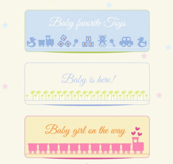 Editable Baby banners set