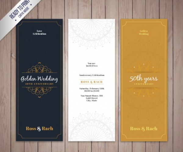 Elegant Golden Wedding Anniversary Invitation
