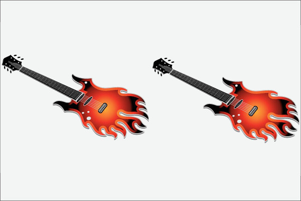 Flame Guitar Vector Design