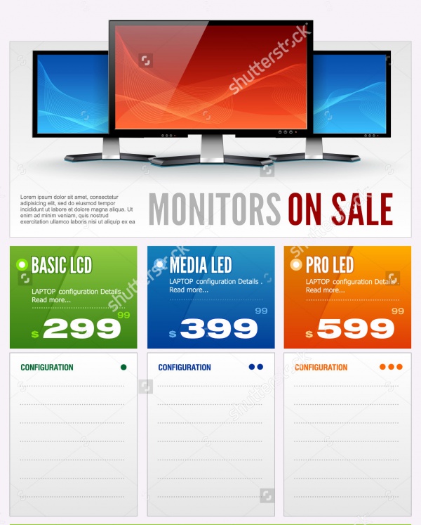 Flat LCD Monitor Electronics Sale Brochure
