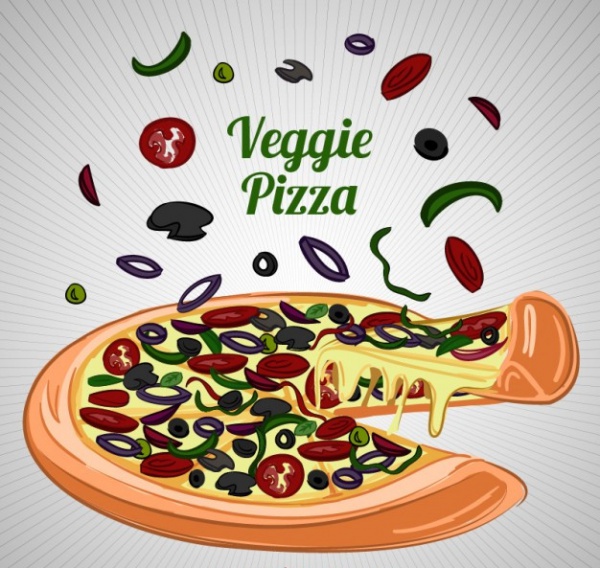 Free Veggie Pizza Vector