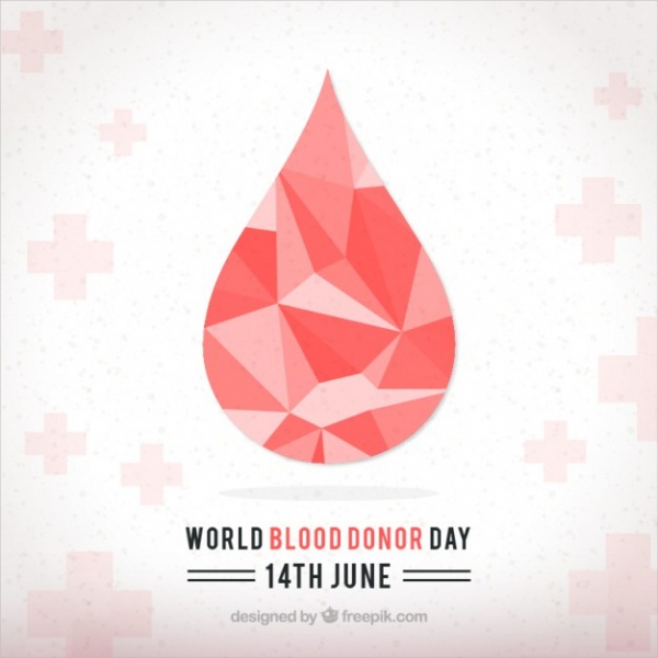 Geometric Droplet World Blood Donor Day Card