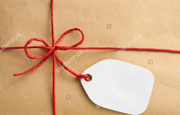 Gift Box With Blank Gift Tag