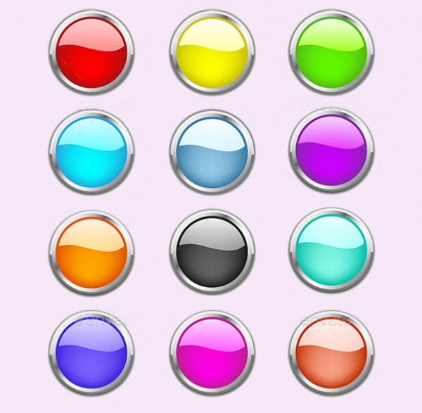 Glossy Round Buttons