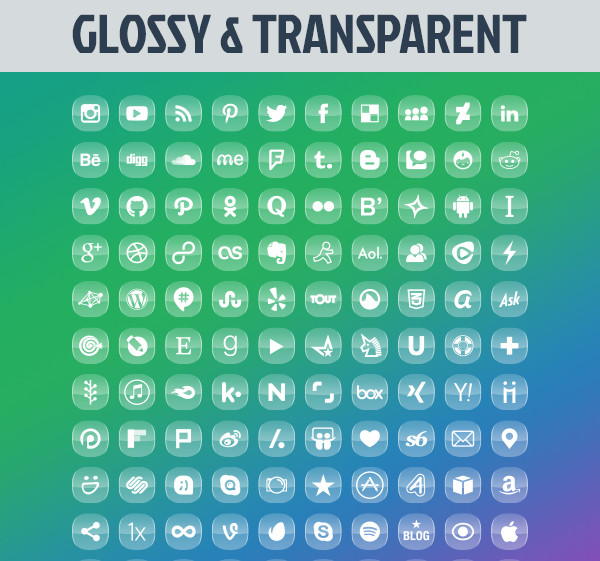 Glossy and Transparent Icons