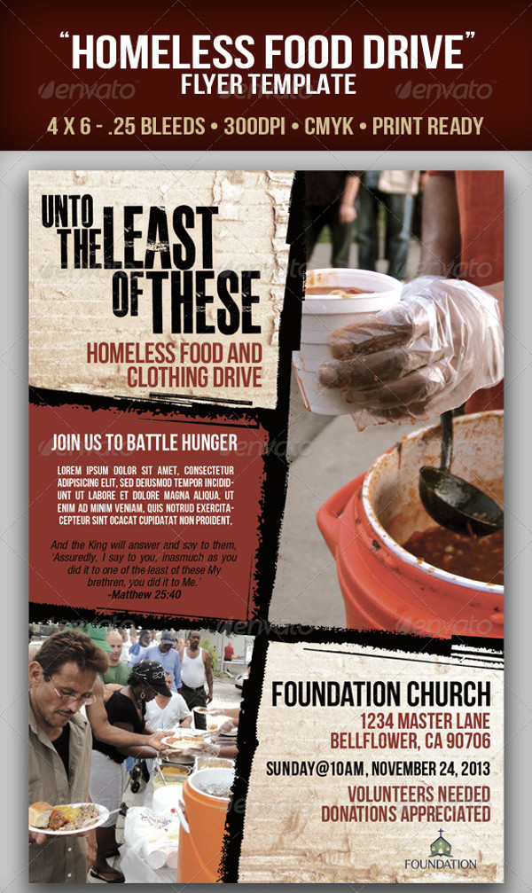 Homeless Food Drive Flyer Template