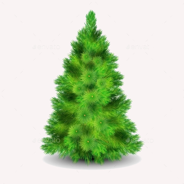 Isolated Christmas Tree Illustration