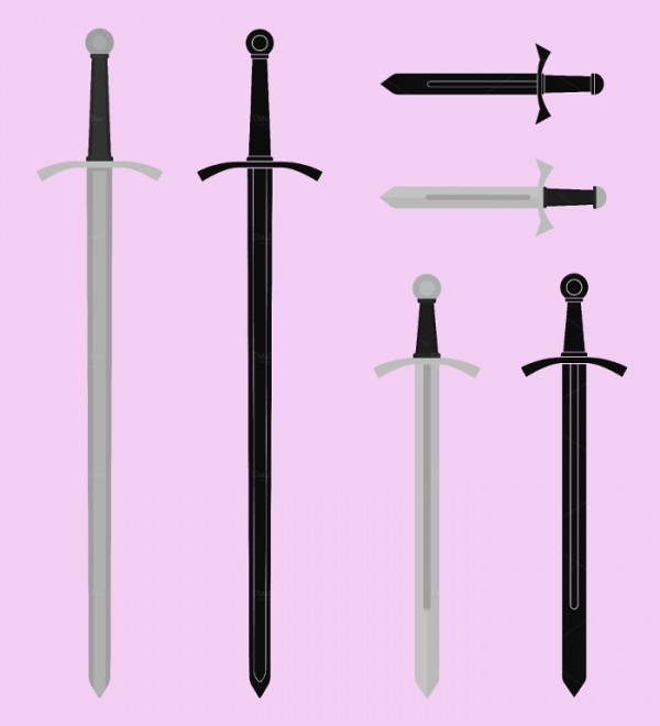 Medieval sword set Vector
