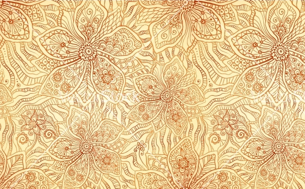 Mehndi ornamental flourish pattern