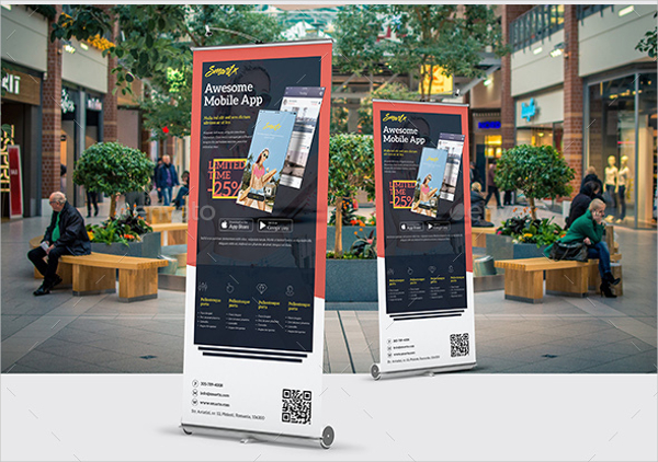 Mobile App Roll-Up Banner Template