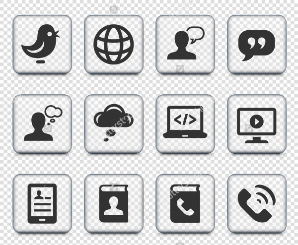 Modern Communication Transparent Icons