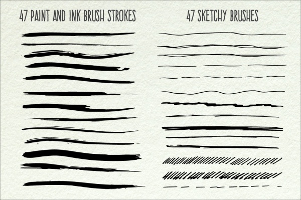 20 Sketch  Brushes  ABR ATN JPG Download