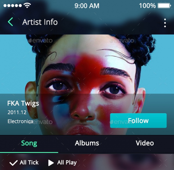 Music App Flat Design