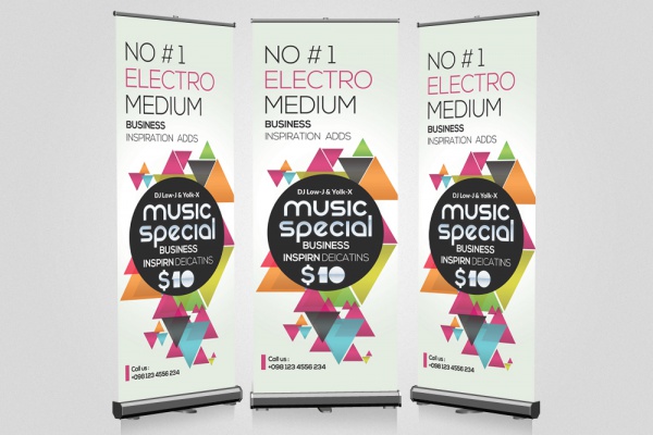 Music Party Night Roll Up Banner