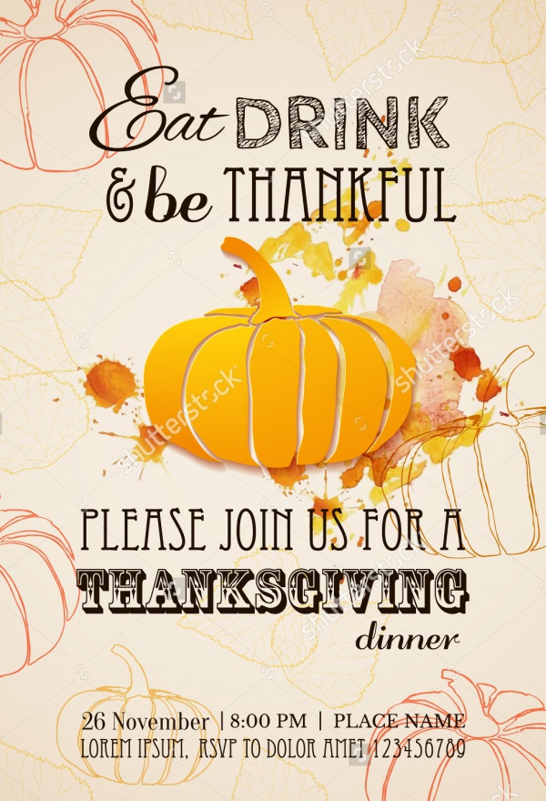 New Thanksgiving Party Invitation Design