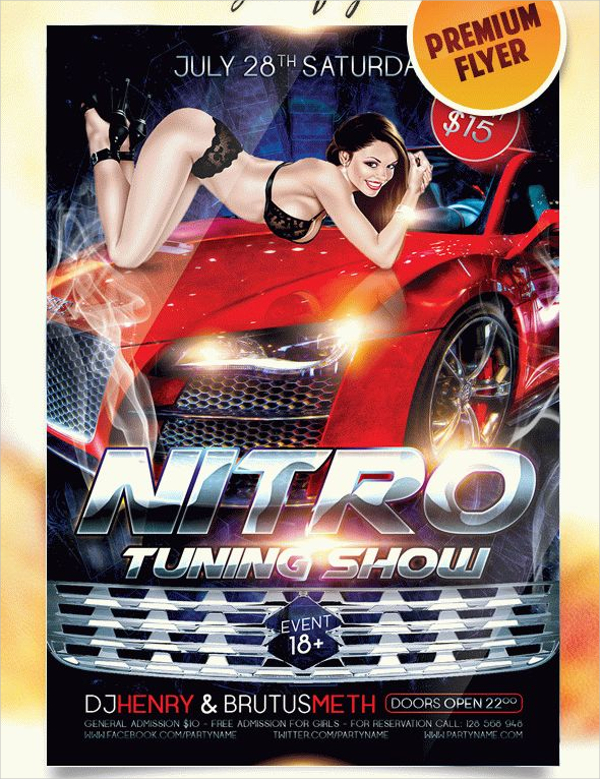 Nitro Tuning Car Show Flyer Template