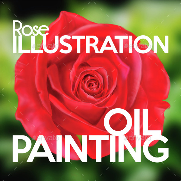 Oil Paint Rose Illustration