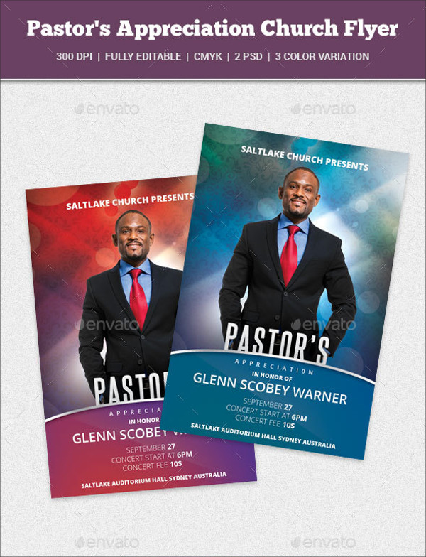 Pastor's Appreciation Church Flyer