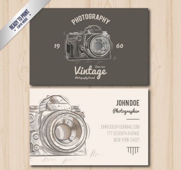 Photographer Business Card in Vintage Style