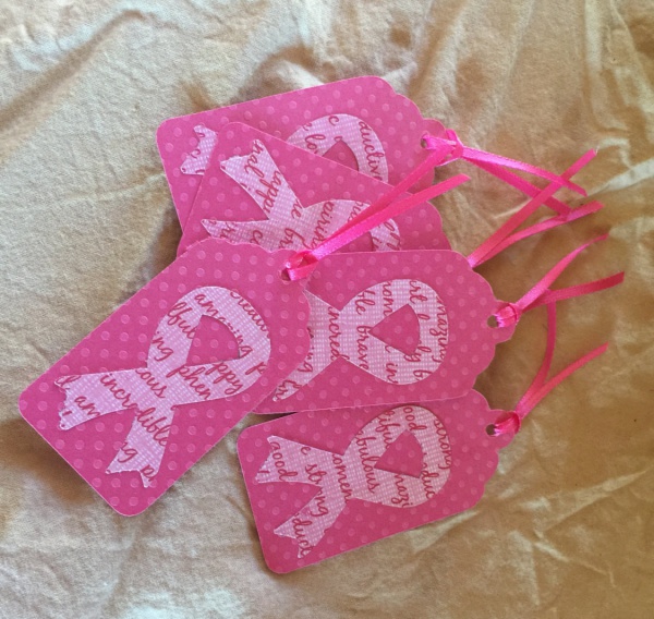 Pink Cancer Support Ribbon Tags