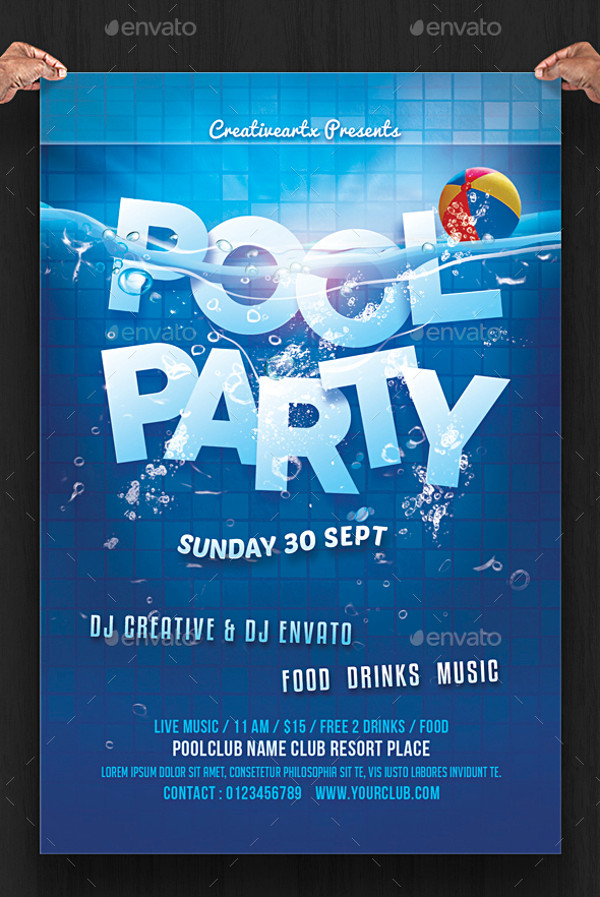 Spaventoso miscela concorrenza pool party flyer template free Claire