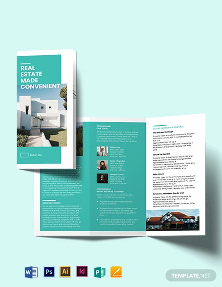 property broker tri fold brochure template