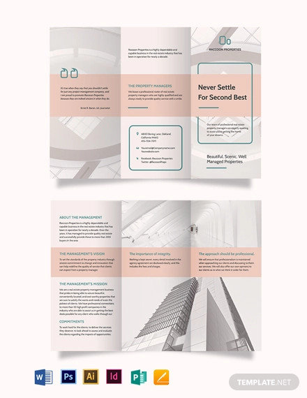 property management tri fold brochure template