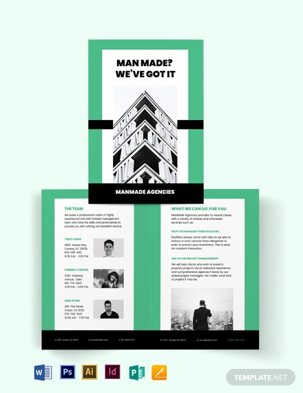 property manager bi fold brochure template