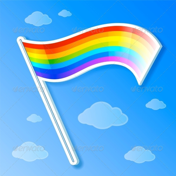 Rainbow Cartoon Flag Vector