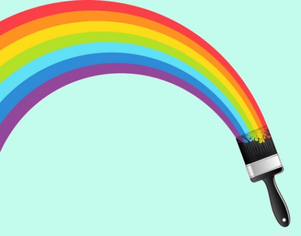 Rainbow Color Brush Vector