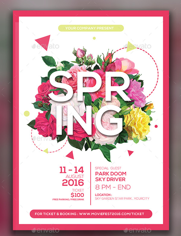 Realistic Spring Flyer Template