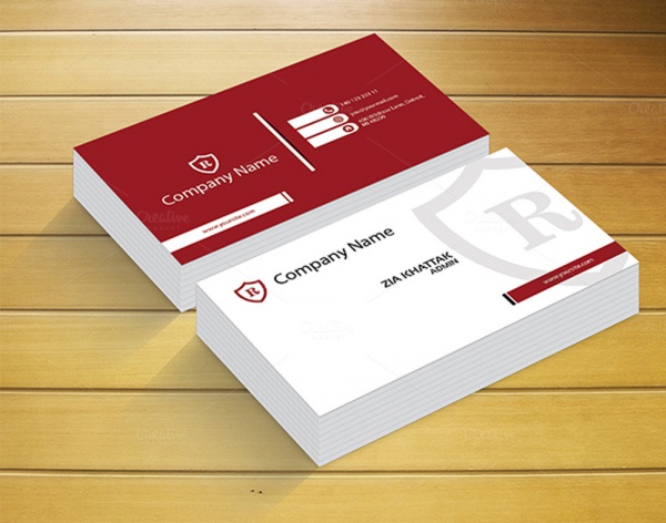 Red Business Card Design Template