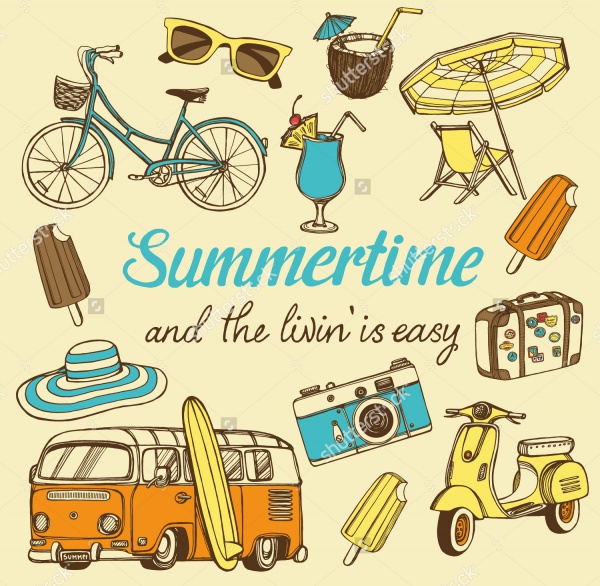 Retro Summer Cartoon Illustration