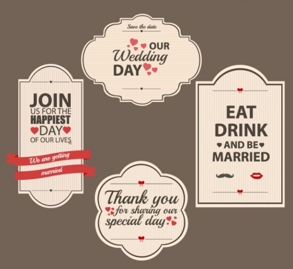 Retro Wedding Label Design